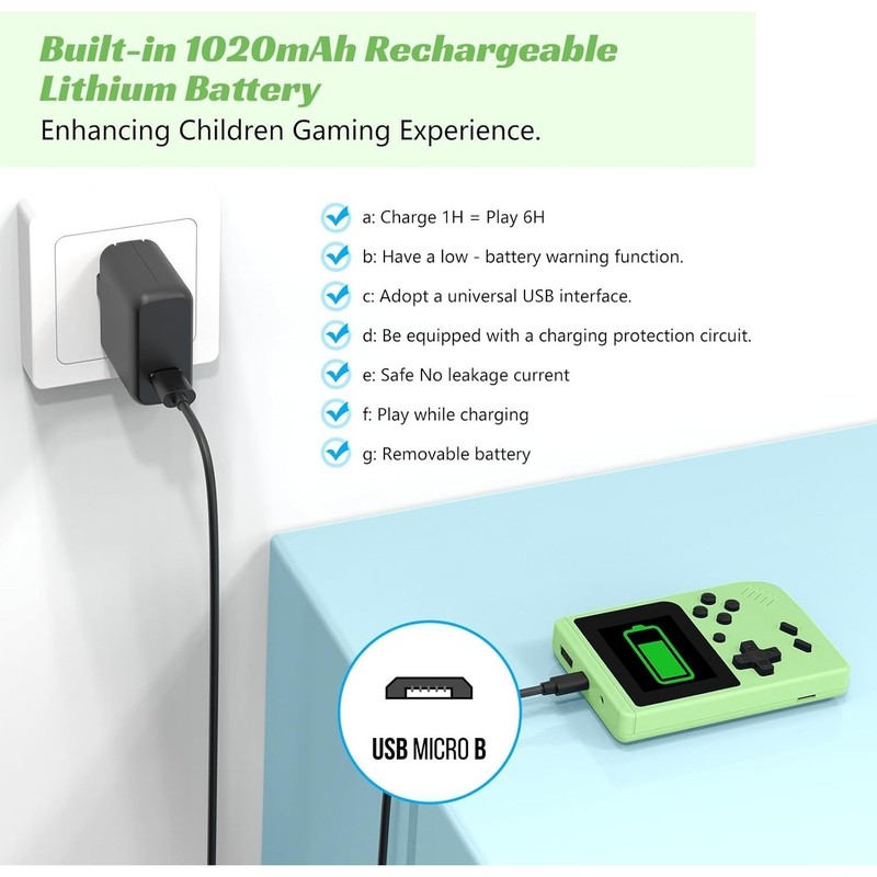 Retro Handheld Games Console, Built-in 400 Video Games, Portable Video Gaming Pl gallery