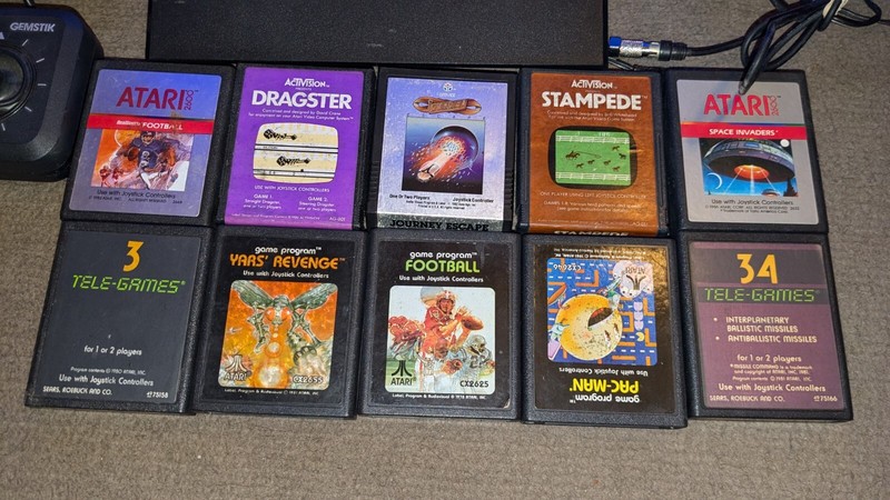 Atari 2600 Jr Rainbow W/ 2 joysticks 10 Games All Tested To Work gallery