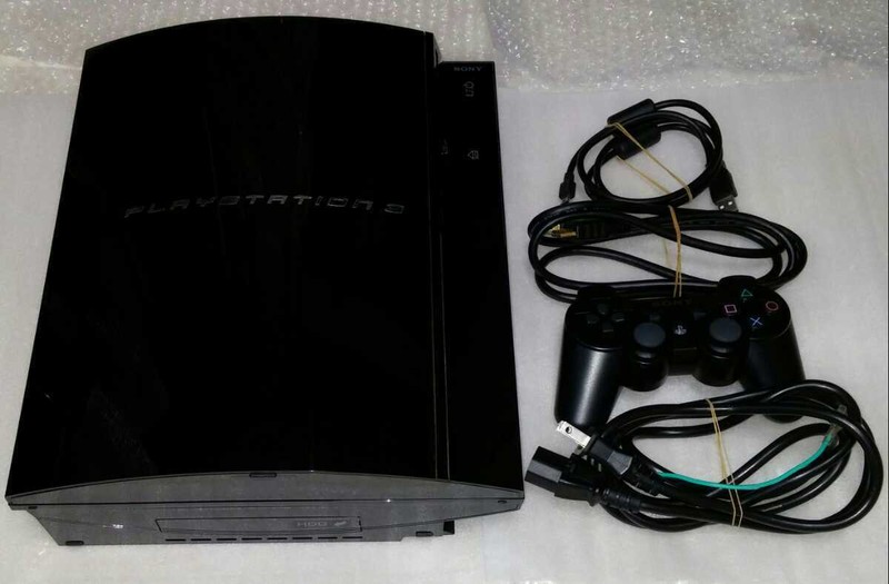 PS3 Clear Black CECHB 20GB Console Full Accessories PlayStation 3 Fat [CC]
