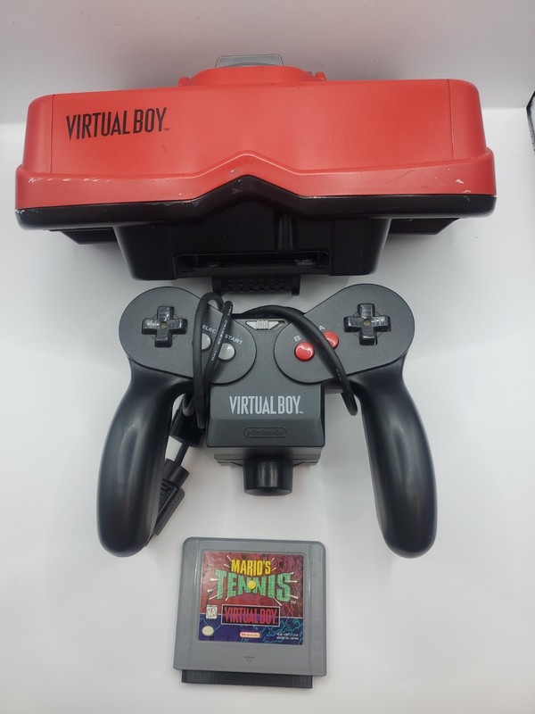 Nintendo Virtual Boy Console Headset + Mario Tennis FOR PARTS, READ DESCRIPTION