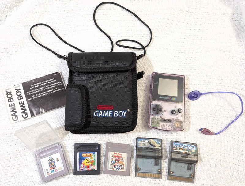 Nintendo Game Boy Color – Atomic Purple – 5 Games – Case – Lamp – All Original