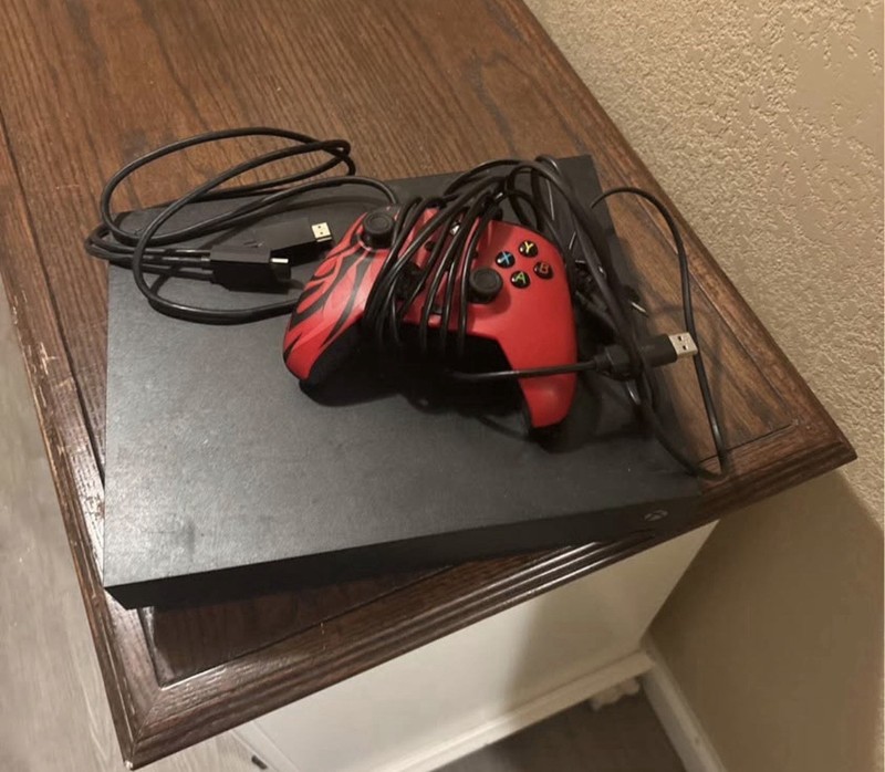 Microsoft Xbox One X 1TB 4K Wi-Fi Console Black w/ Red Controller