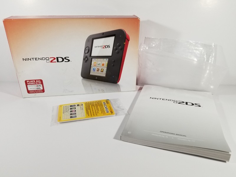 ¤ Empty Original Box Nintendo 2DS Crimson Red Handheld Console ¤ Manual Cards