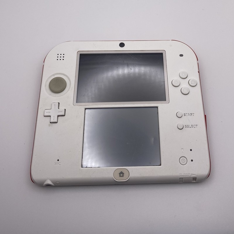 Nintendo 2DS Game Console FTR-001-N Red/White w/ Stylus & Charger Mario Edition