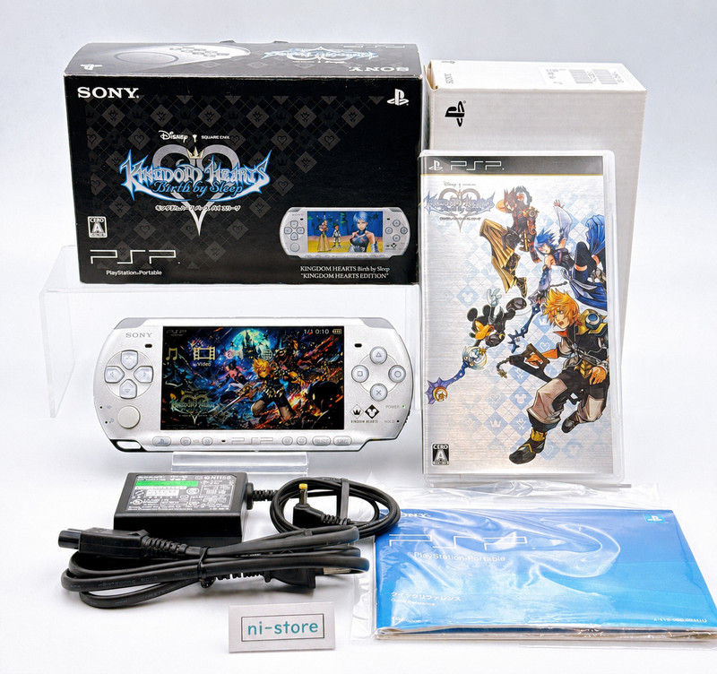 Sony PSP-3000 Console Silver Kingdom Hearts Limited Edition w/Box – Excellent