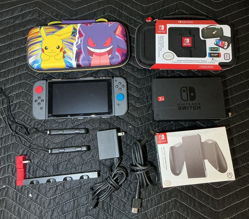 Nintendo Switch Black Console Bundle with 128gb SD Card & Carrying Case Tested