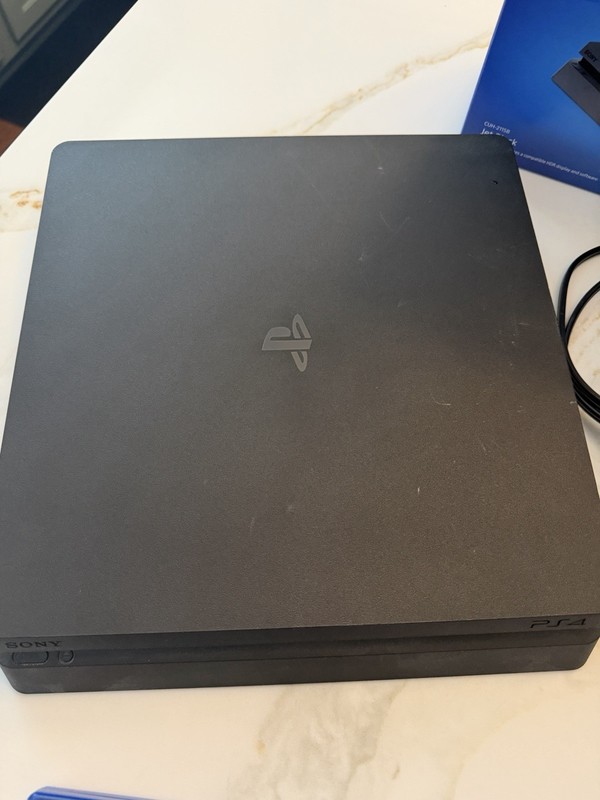 PS4 Slim 1TB Console Bundle w/ Controller 4 Games Original Box Tested CUH-2115B gallery