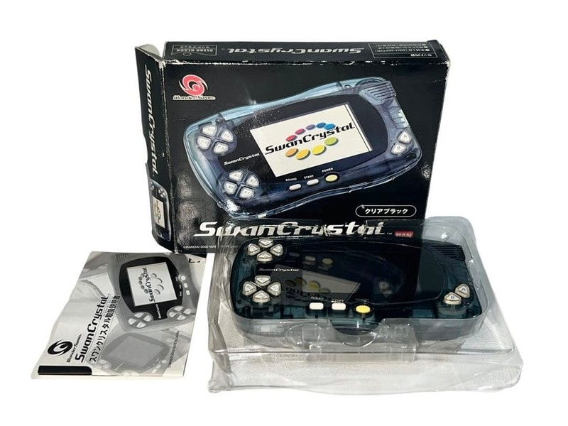 Swan Crystal WonderSwan Clear Black JAPAN Bandai BOX Instruction
