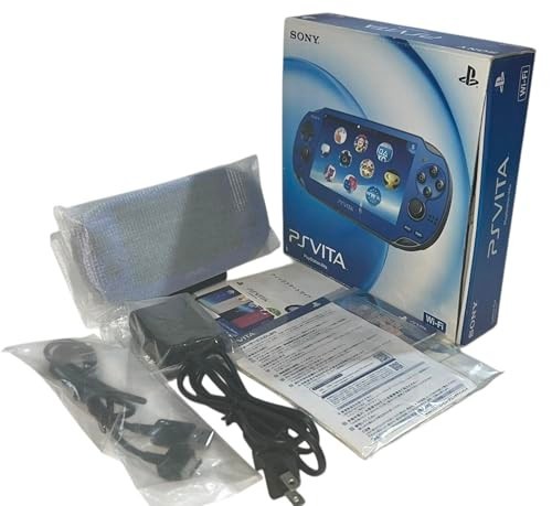 Sony PS Vita Sapphire Blue PCH-1000 ZA04 Wi-Fi Console Charger Set