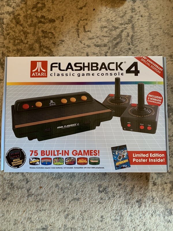 Atari Flashback 4 Classic Game Console 75 built in games, 2 controllers, Poster