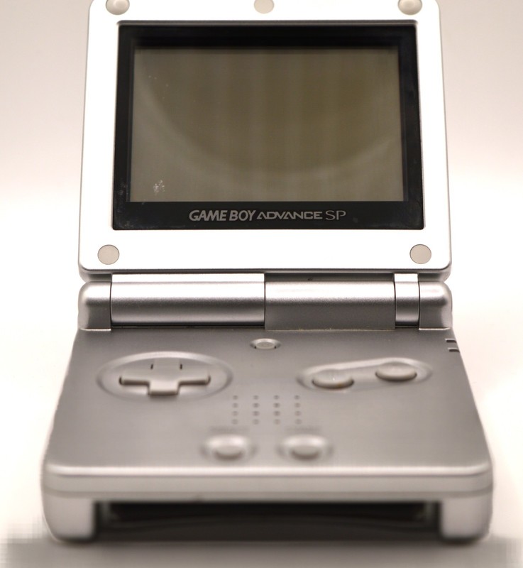 Nintendo Game Boy Advance SP Platinum Silver Console AGS-001 VIDEO TESTED OEM AC