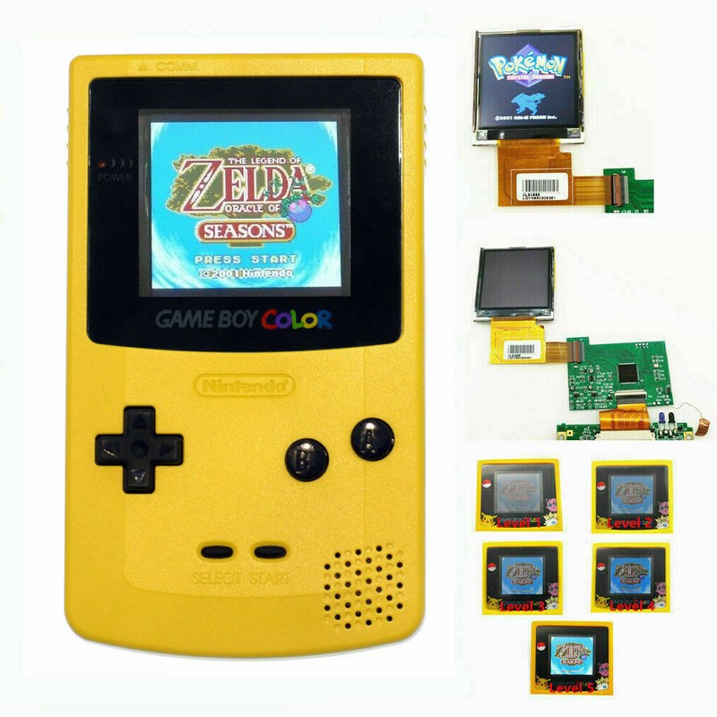 Nintendo Game Boy Color GBC Backlight Backlit Brighter TFT Dandelion Yellow