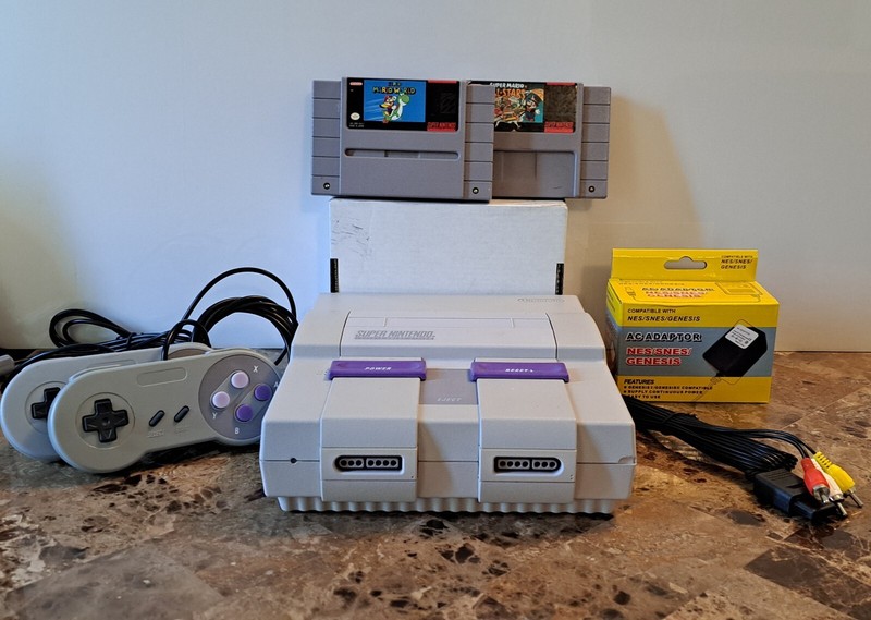 SNES Console + Super Mario World & All Stars Bundle – Super Nintendo Guaranteed