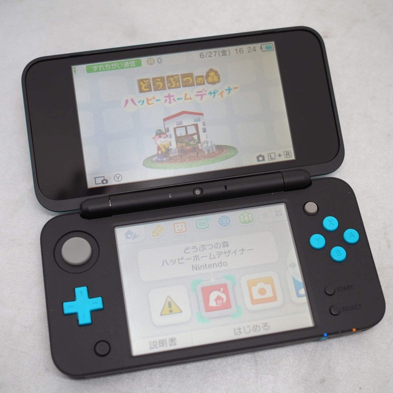 Nintendo new 2DS LL Handheld Console only Black×Turquoise JAN-001 Tested NTSC-J