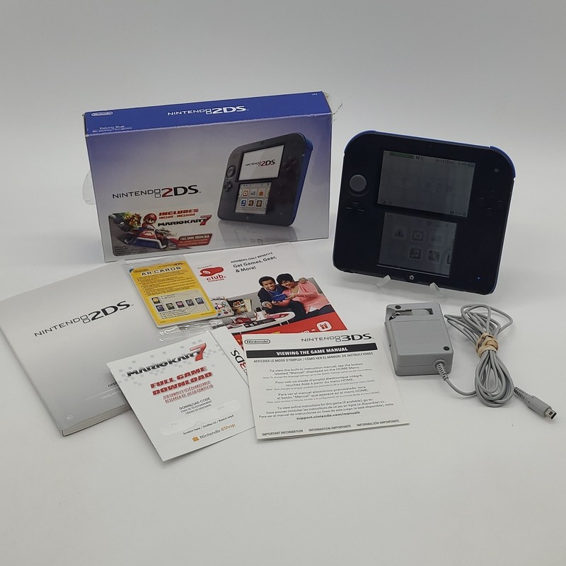Nintendo 2DS Mario Kart 7 Limited Edition 4GB Electric Blue Handheld With Box