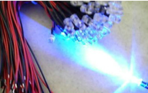 3pcs 5mm Blue Water Clear 8000MCD Pre-Wired 12V LED,5LB
