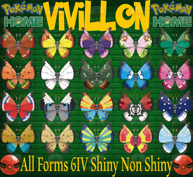 Vivillon Forms Rare Shiny 6iv Non Shiny Best Stats Pokemon Home