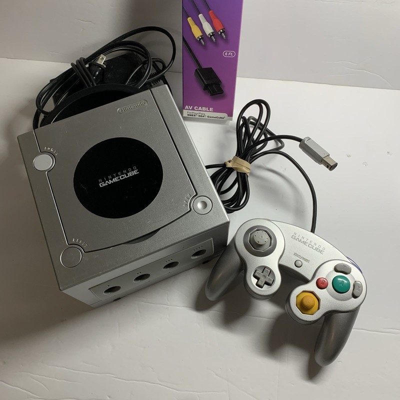 Nintendo GameCube Platinum Console Bundle OEM Controller Tested Working