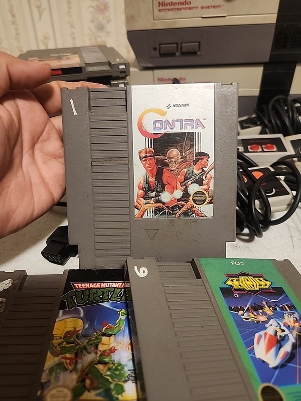 Nintendo NES Lot Of 2 Consoles 10 Games 6 Controllers Contra Mario TMNT gallery