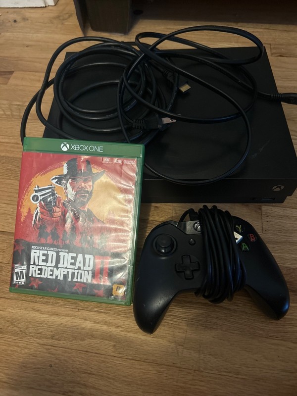 Xbox One X with Cables and Controller + Red Dead Redemption Two (NOT TESTED)