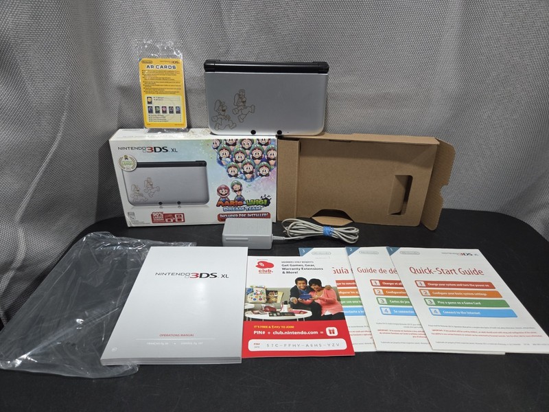 Nintendo 3DS XL Mario & Luigi Dream Team Silver Edition Original Box US Complete