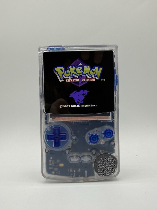 Clear Blue USB C Rechargeable Nintendo Gameboy Color Gameboy Mod IPS Screen