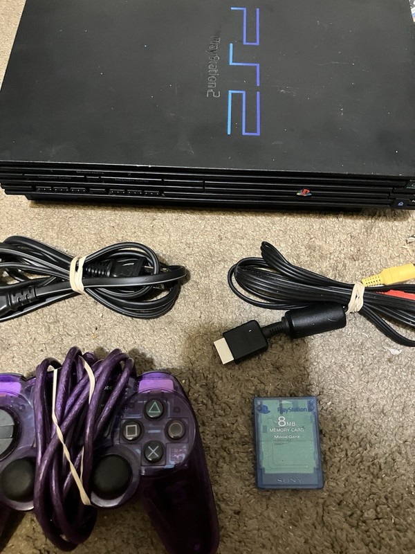 Authentic & Tested Black PlayStation 2 Fat Console With Controller, Works, Read