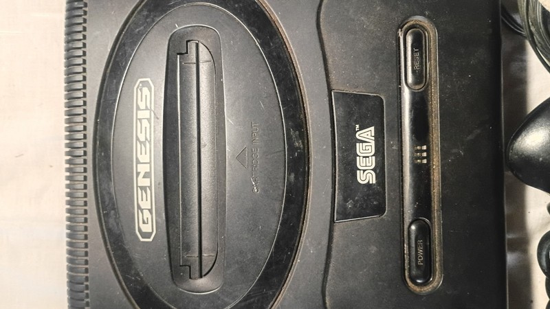 SEGA Genesis MK-1631 Black Console Bundle, 2 Controllers, Power Adapter RF