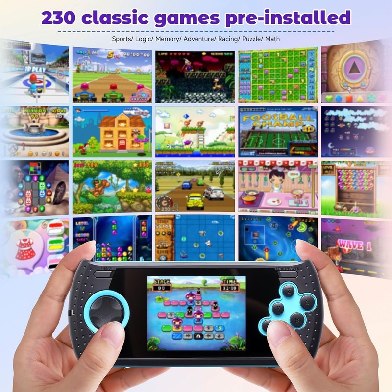 USB Rechargeable 16-Bit Handheld Gaming Device - 230 Retro Games Included gallery
