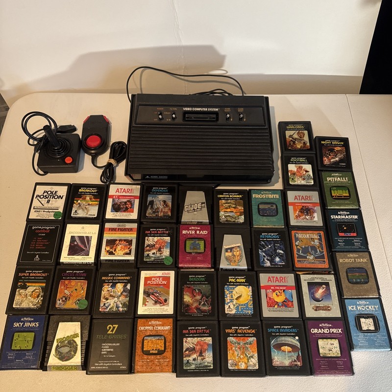 Huge Atari 2600 Console & 39 Games bundle Good games Frogger, frostbite, Pac-Man