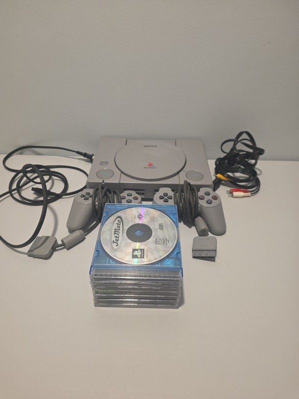 Sony PlayStation 1 PS1 Original Console System Bundle – Tested and Works 8 Games