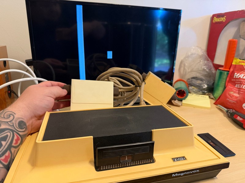 VINTAGE 1972 Magnavox Odyssey Console TESTED + Run 1 CIB Shooting Gallery Rifle gallery