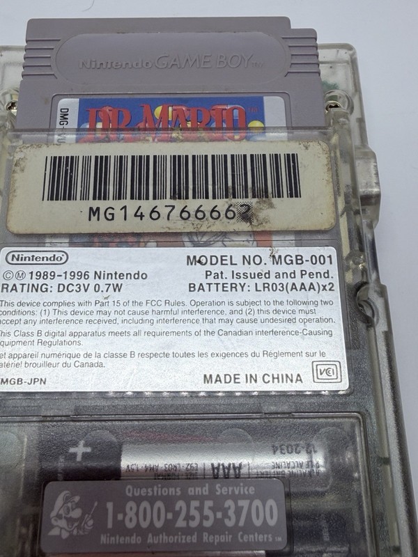 Nintendo Gameboy Pocket Transparent Clear - MGB-001 - Tested with Game gallery