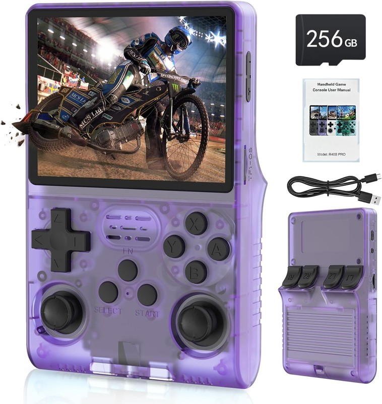 FHYRGF R40S PRO Handheld 3.5 IPS 256GB Purple