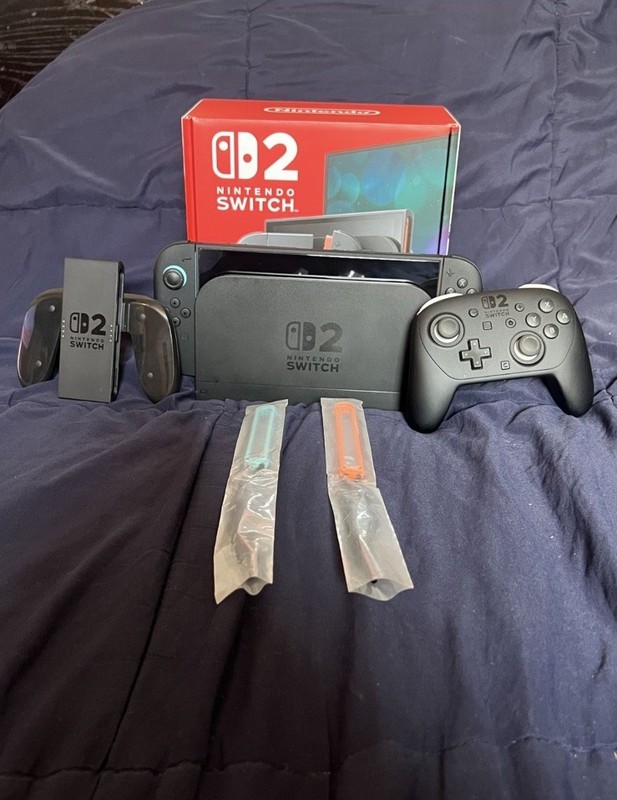 Nintendo Switch 2 Black Home Console HDMI USB-C Bundle with Controllers