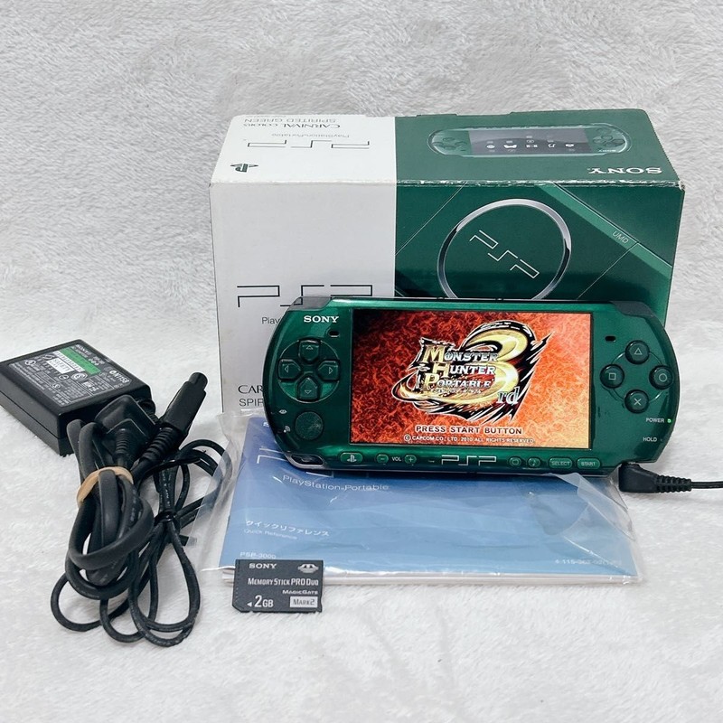 Near Mint Sony PSP-3000 Console Green Rare Color Region free Tested gallery