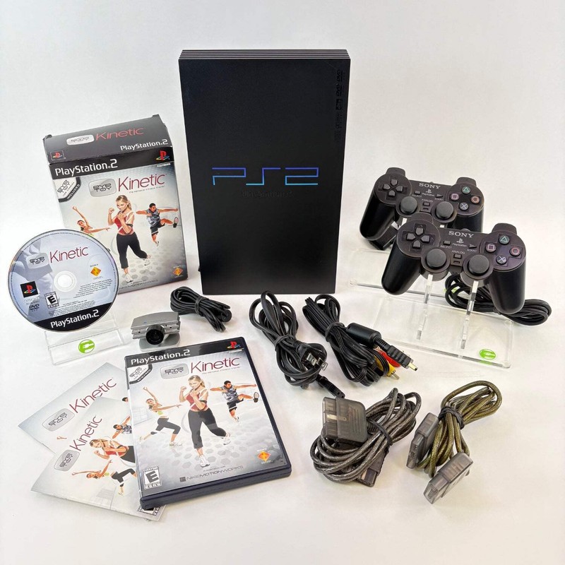 Sony PlayStation 2 PS2 Black Console Gaming System SCPH-30001 Bundle