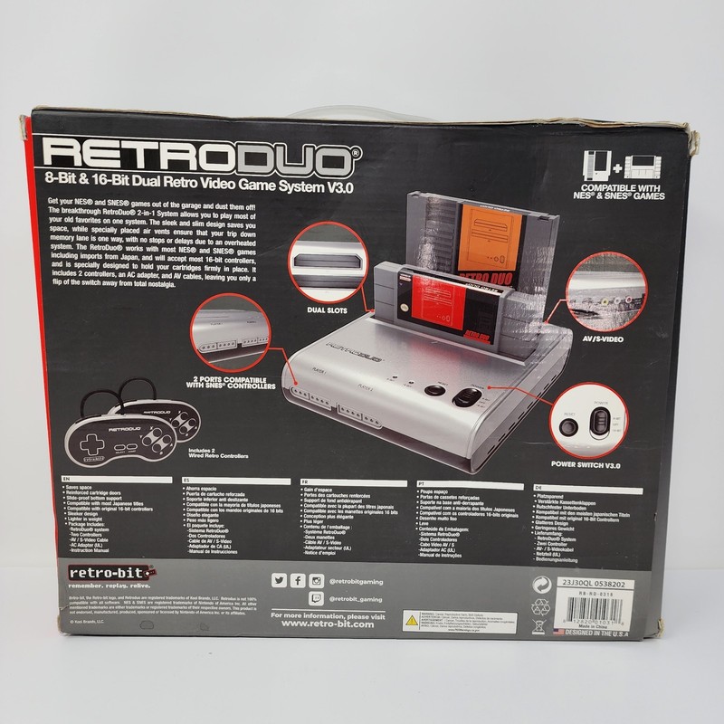 Retro-Bit Retro Duo 8-Bit & 16-Bit Dual Retro Video Game System V3.0 gallery