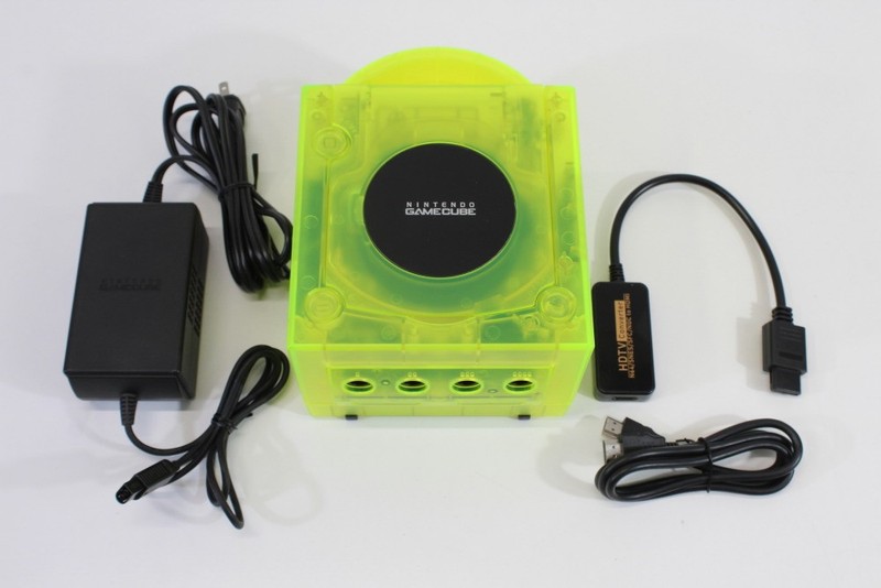 Nintendo Gamecube Console Clear Transparent Yellow & AC HDMI NTSC-U/C DOL-001 GC