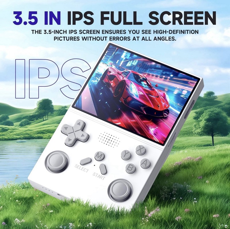 R40 Retro Handheld Game Console 3.5" IPS Display 128G Dual Power Options W/games gallery