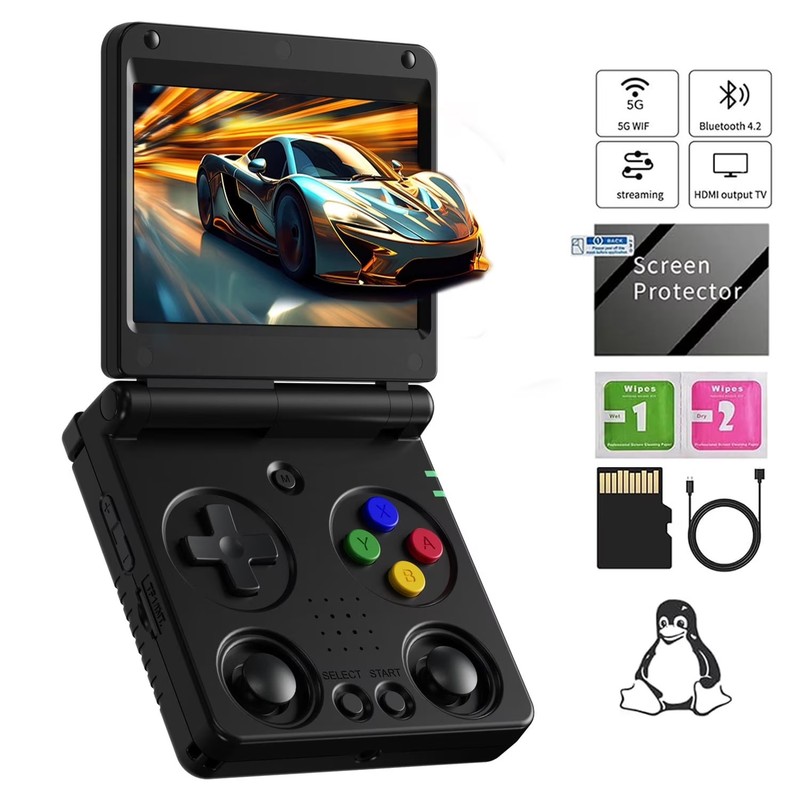 RG34XXSP Handheld Game Console,3300 mAh Battey,3.4 inch Screen Support 30+ Simul