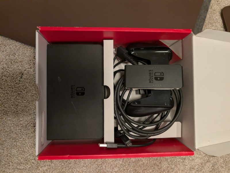 Nintendo Switch OLED with Box Neon Red and Blue Joy-Cons + Dock + gallery