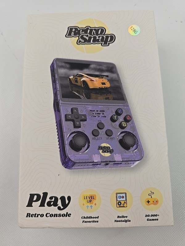 R36S RetroSnap Play Handheld Console Video Games + 64GB card 20000+ Games White