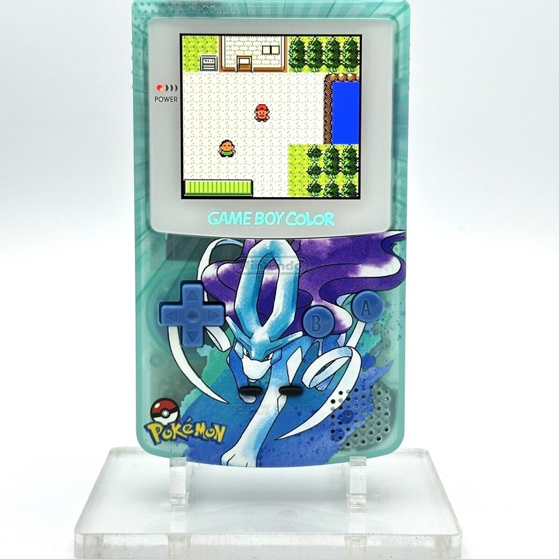 Nintendo Game Boy Color GBC IPS Q5 Backlight Mod Pokemon Crystal Suicune Edition