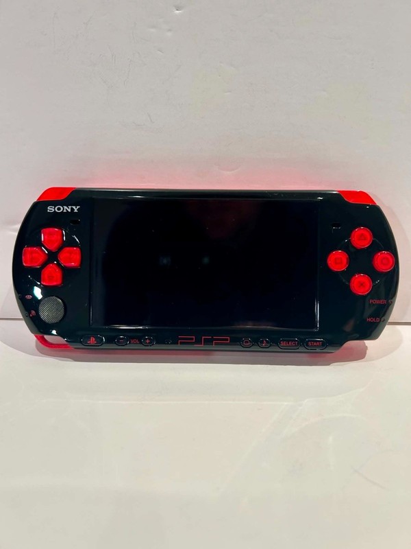 PSP 3000 (3001) God of War Limited Edition Black & Red Tested Working No Charger