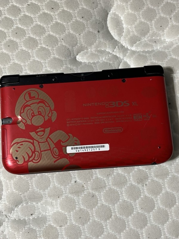 Nintendo 3DS XL Mario Edition Red/Black Handheld Console 4gb NO PEN OR CHARGER gallery