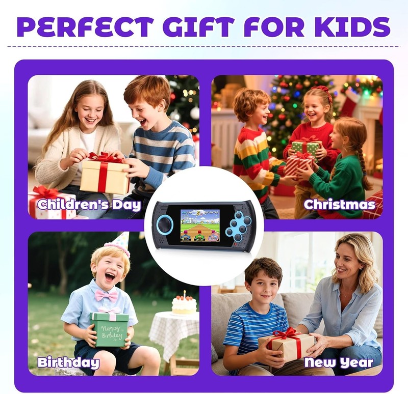 USB Rechargeable 16-Bit Handheld Gaming Device - 230 Retro Games Included gallery
