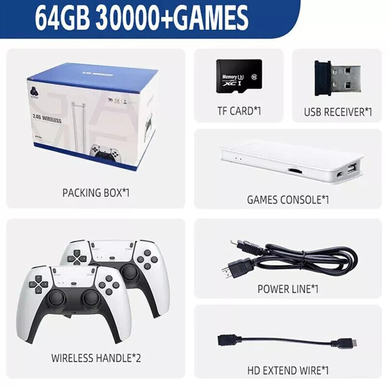 4K 64G HDMI TV Video Game Stick M15 Gaming Console Gamepad 2 Wireless Controller gallery