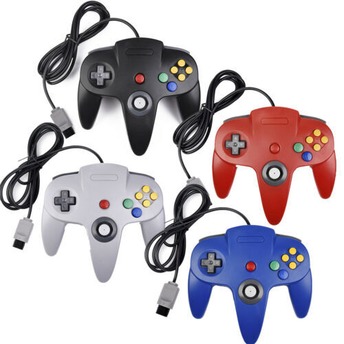 Lot Of 4 Generic N64 Controllers Grey Red Black Blue Video Game Systems Video Ga