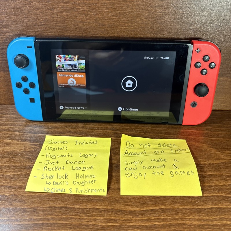 Nintendo Switch 32GB Handheld Console – Neon Red/Neon Blue – Works Perfectly